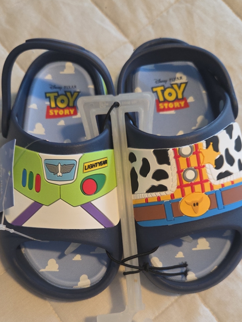 Toy Story Kids' Navy Blue Lightyear & Woody Sandals NEW